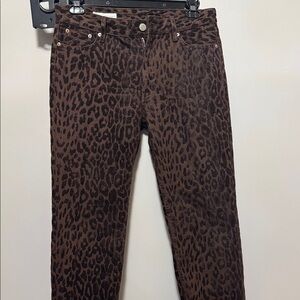 Zara Dark Brown Leopard Skinny Jeans